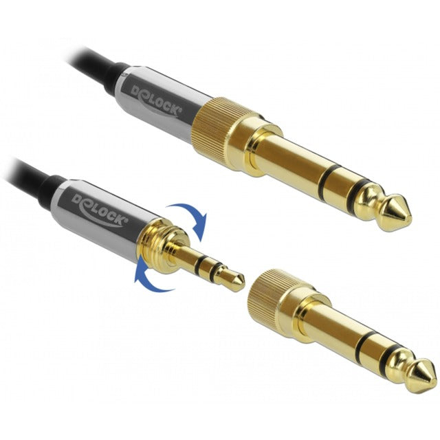 Load image into Gallery viewer, Delock stereokabel 3,5 mm 3 pin-stekker > 3,5 mm 3 pin-stekker (zwart, 3 meter)
