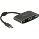 Delock usb-c male > hdmi female + usb-a + usb-c pd adapter (zwart, 0,2 meter, 4k 30hz)