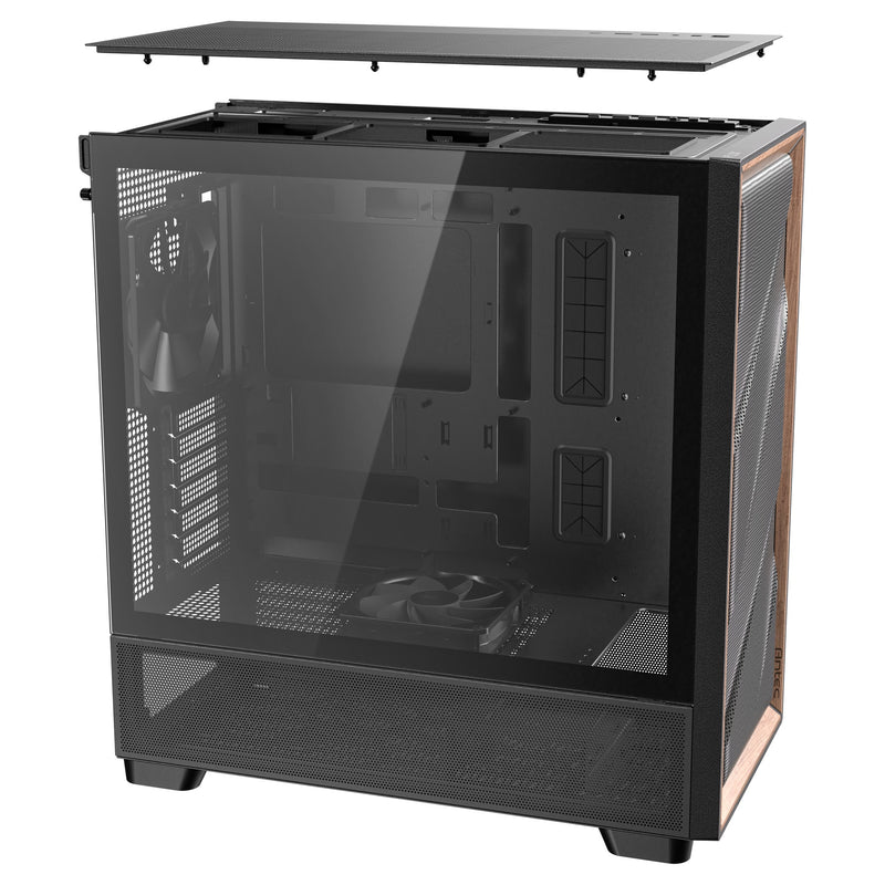 Load image into Gallery viewer, Antec flux midi tower behuizing (zwart | 2x usb-a | 1x usb-c | tempered glass)
