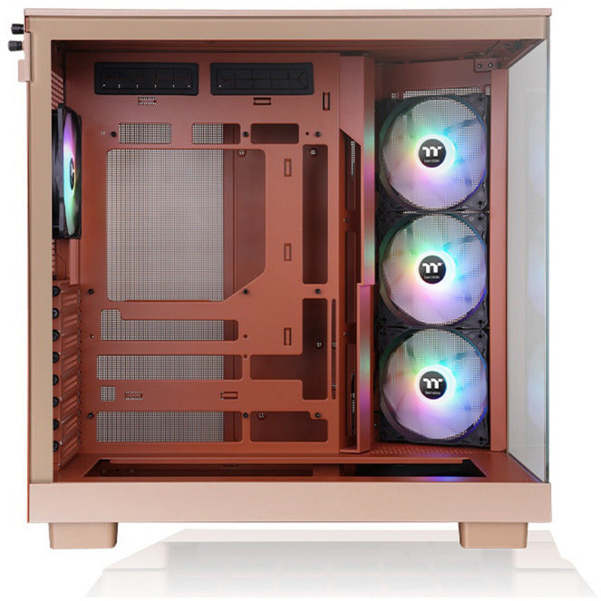Load image into Gallery viewer, Thermaltake view 380 xl tg argb gravel sand midi tower behuizing (lichtbruin | 2x usb-a | 1x usb-c | rgb | window)
