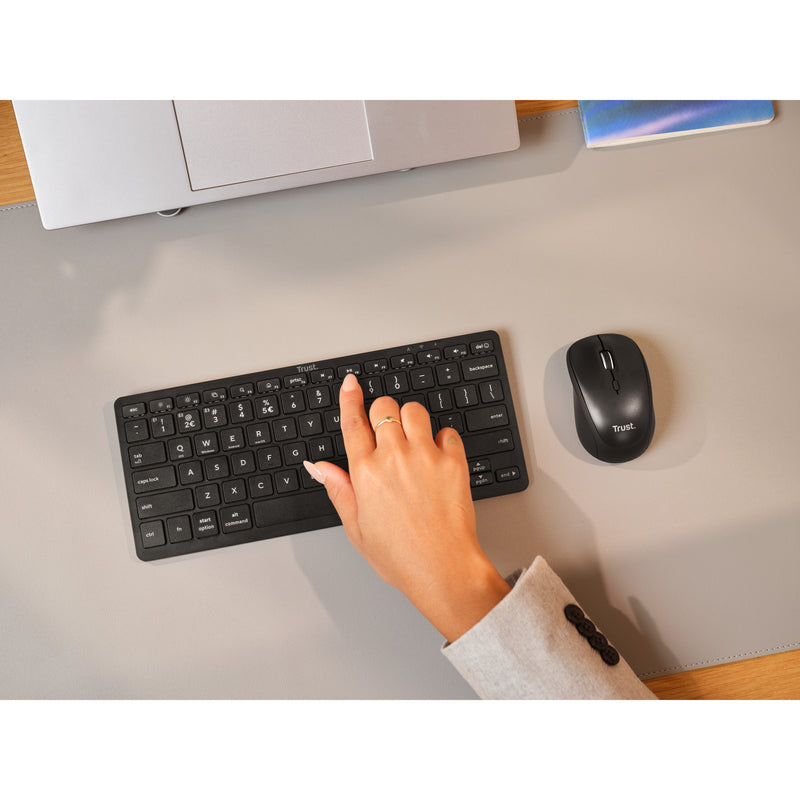 Load image into Gallery viewer, Trust nado ii bluetooth-toetsenbord (zwart, us lay-out (qwerty), scissor switches, 80% (tkl), bluetooth)
