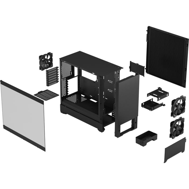 Load image into Gallery viewer, Fractal design pop silent black tg clear tint midi tower behuizing (zwart | 2x usb-a | tempered glass)
