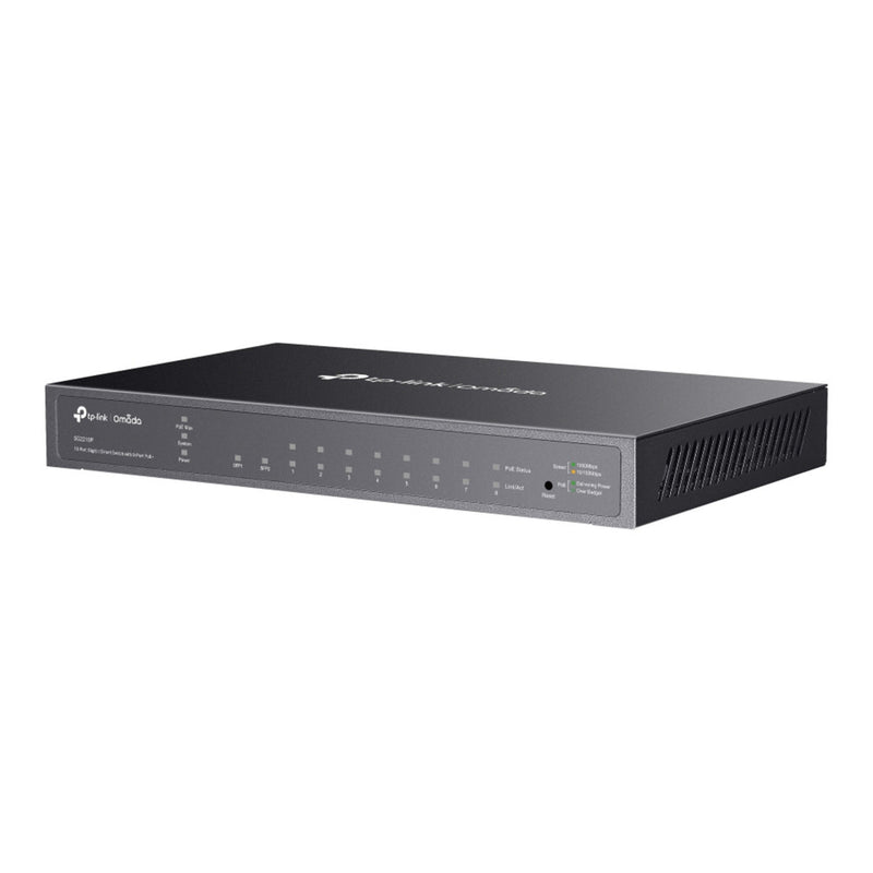 Afbeelding laden in galerijviewer, Tp-link omada sg2210p 10-poorts gigabit smart switch (zwart, 8x poe+, 2x gigabit sfp)
