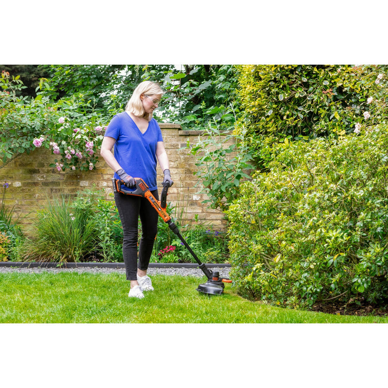 Load image into Gallery viewer, Black+decker 18v afs grastrimmer met accu (zwart oranje, 28 cm accu inbegrepen)
