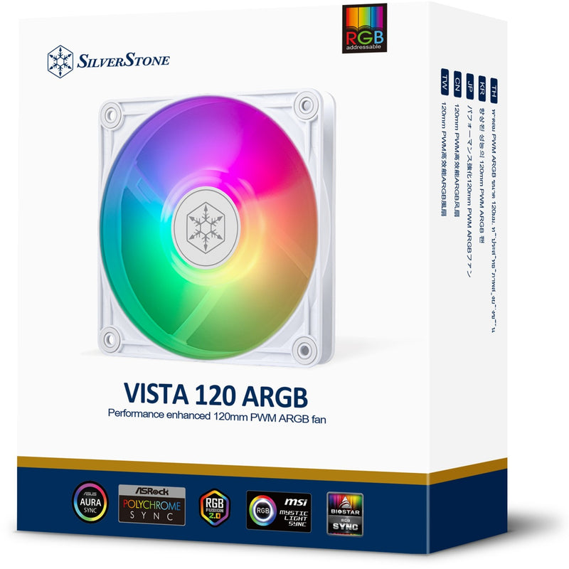 Load image into Gallery viewer, Silverstone vista 120 argb case fan (wit, 120 x 120 x 25 mm, pwm)
