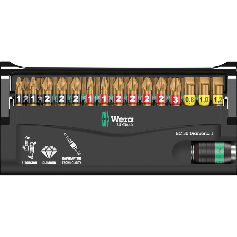 Load image into Gallery viewer, Wera bit-check 30 diamond 1 bitset (bithouder en bits)
