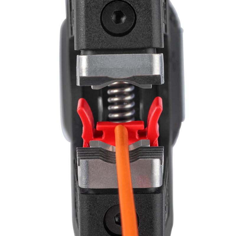 Load image into Gallery viewer, Knipex precistrip16 automatische afstriptang (zwart rood, geïntegreerde draadsnijder)

