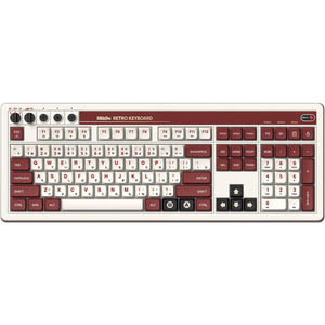 8bitdo retro mechanical keyboard fami edition (beige, us lay-out (qwerty), kailh box white, 100%, bluetooth low energy, wireless 2.4g, usb)