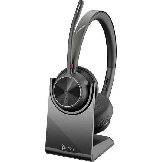 Hp poly voyager 4320-m - teams certified on-ear headset (incl. bt700 dongle + oplaadstatief)