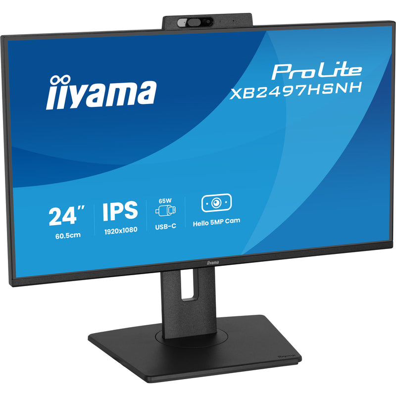 Load image into Gallery viewer, Iiyama prolite xb2497hsnh-b1 23.8 monitor (zwart, hdmi, displayport, lan, audio, usb-c, webcam)
