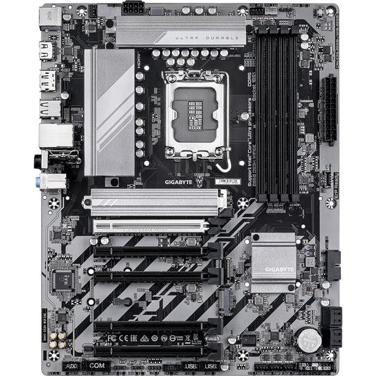 Gigabyte b860 ds3h wifi6e socket 1851 moederbord (zilver zwart, raid, 2.5gb-lan, wi-fi 6e, bt, sound, atx)