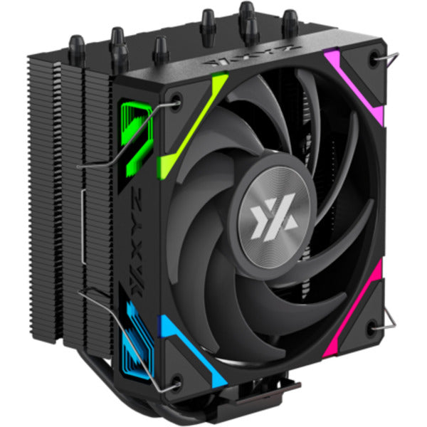 Laden Sie das Bild in Galerie -Viewer, Xyz pc gear thermax 4 rgb cpu-koeler (zwart, argb, pwm)
