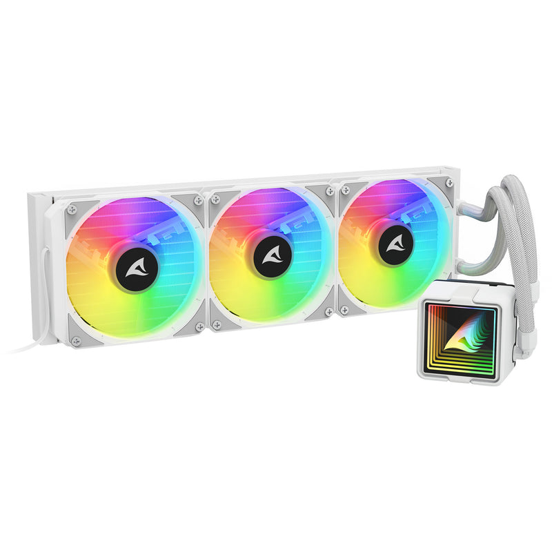 Load image into Gallery viewer, Sharkoon s100 argb waterkoeling (wit, 4-pins pwm fan-connector)
