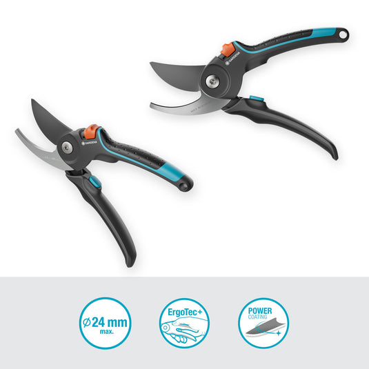 Gardena snoeischaar premiumcut pro fresh wood, bypass (grijs turquoise, 24 mm snoeidiameter)