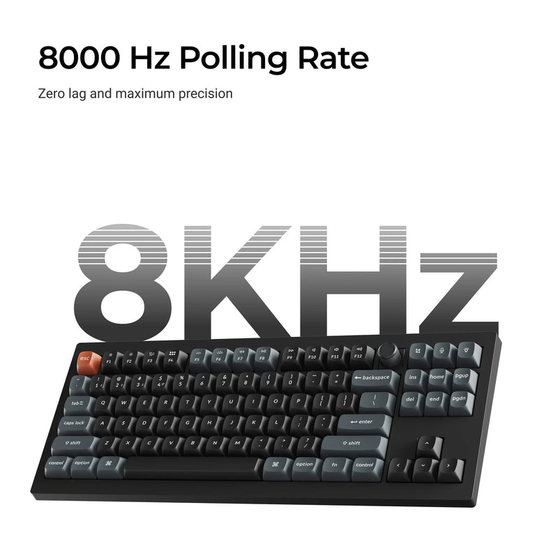 Load image into Gallery viewer, Keychron v3 ultra 8k wireless custom mechanical keyboard (zwart, us lay-out (qwerty), silk pom brown, 80% (tkl) , rgb, hot swap, 2.4 ghz | bluetooth 5.3 | usb-c)
