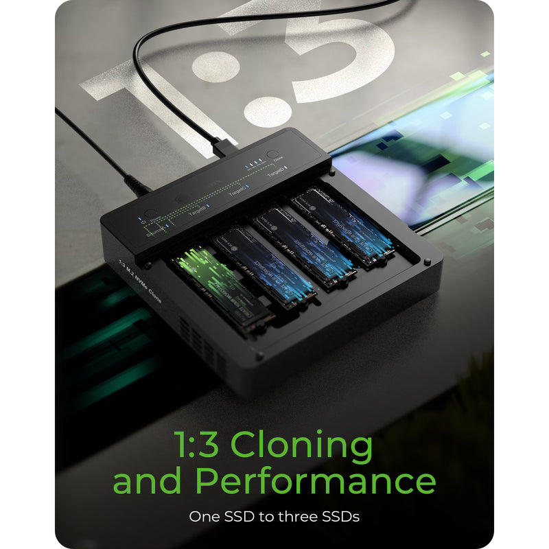 Load image into Gallery viewer, Icy box ib-4013mcl-c4 4-bays usb4® duplicator (1:3 klonen) dockingstation (zwart)

