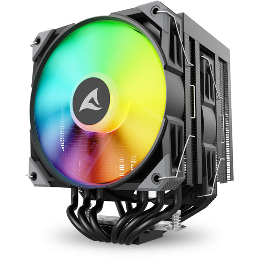 Sharkoon a60 rgb cpu-koeler (zwart, 4-pins pwm fan-connector)