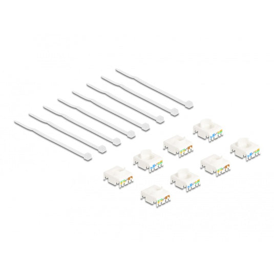 Delock rj45 jack naar lsa cat 6a toolfree keystone module (meerkleurig, 8 stuks)