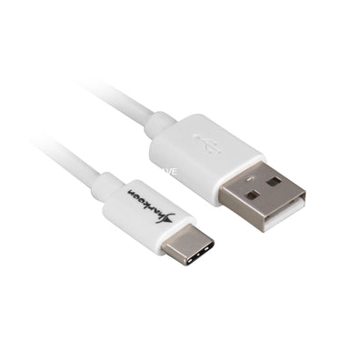 Sharkoon usb-a 2.0 - usb-c kabel (wit, 0,5 meter)