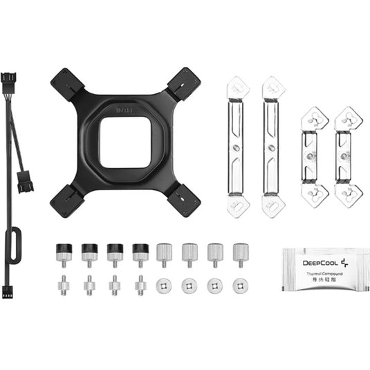 Deepcool ag620 wh argb cpu-koeler (wit, 4-pin pwm, rgb led)