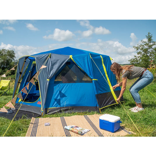 Coleman octago tent - tent 3 persoons - festival tent - blauw lime