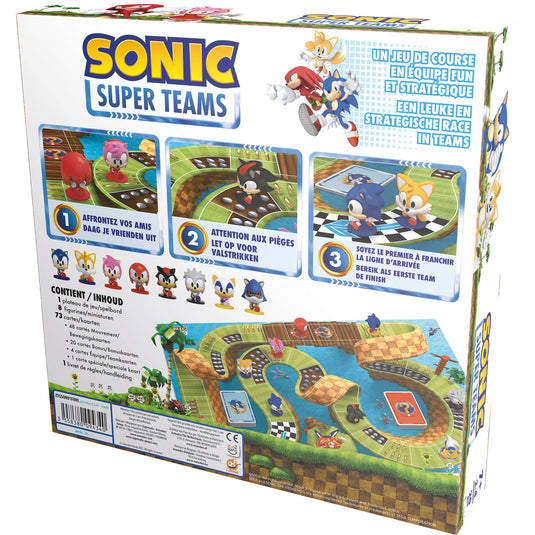 Asmodee sonic super teams bordspel - race met sonic en vrienden - inclusief 8 miniaturen