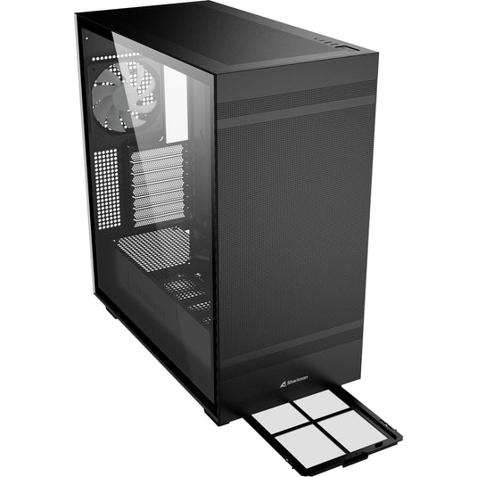 Sharkoon rebel c50 black rgb midi tower behuizing (zwart | 2x usb-a | 1x usb-c | rgb | tempered glass)