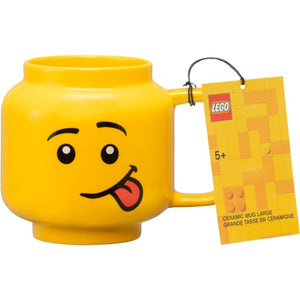 Lego - keramische mok hoofd silly 530 ml - aardewerk - geel