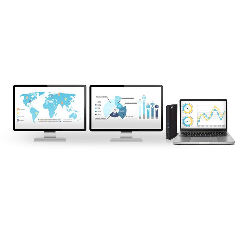 Afbeelding laden in galerijviewer, Act connectivity usb-c of usb-a dual monitor docking station (zwart)
