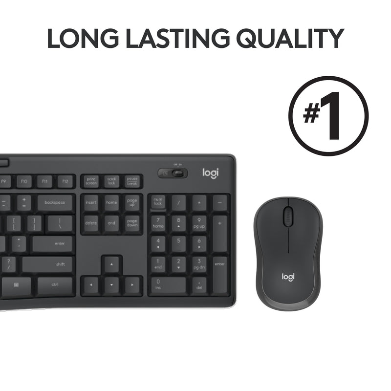 Afbeelding laden in galerijviewer, Logitech mk295 silent wireless keyboard and mouse combo desktopset (zwart, us-international lay-out (qwerty), 100%)
