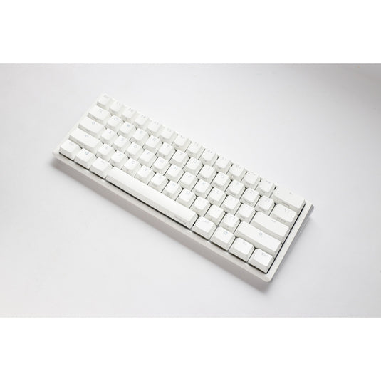 Ducky one 3 classic pure white mini rgb mechanisch toetsenbord (wit, us lay-out (qwerty), cherry mx red, 60%, rgb led, double-shot pbt, hot-swappable, quack mechanics)