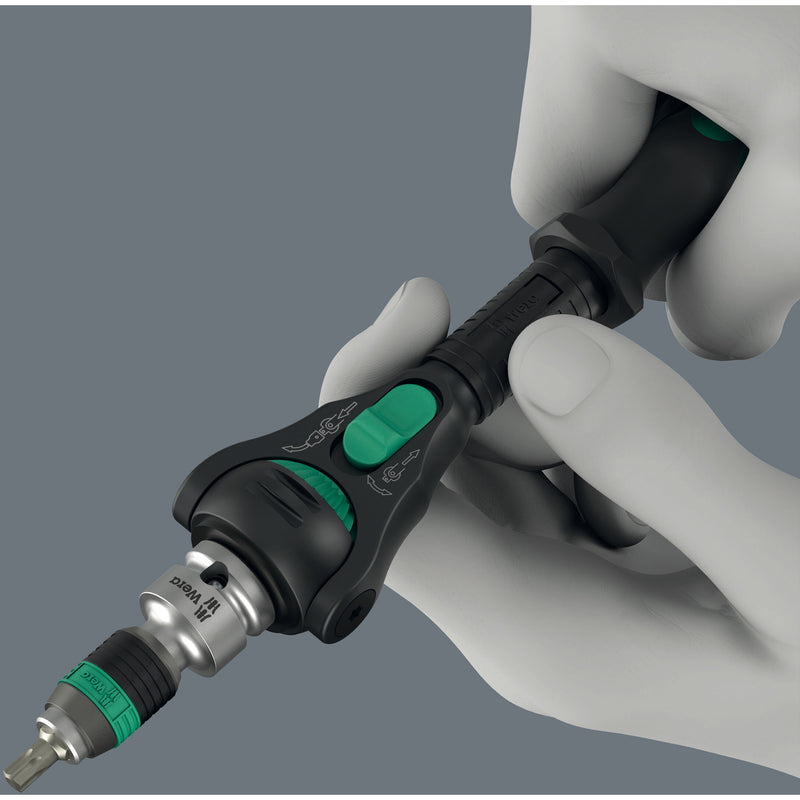 Load image into Gallery viewer, Wera 8000 b black edition zyklop speed ratel met 3 8 aandrijving (zwart groen)
