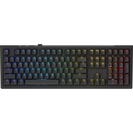 Ducky one x wireless rgb mechanisch toetsenbord (zwart, us lay-out (qwerty), inductive, 100%, hot-swappable, pbt, 2.4 ghz | bluetooth | usb-c)