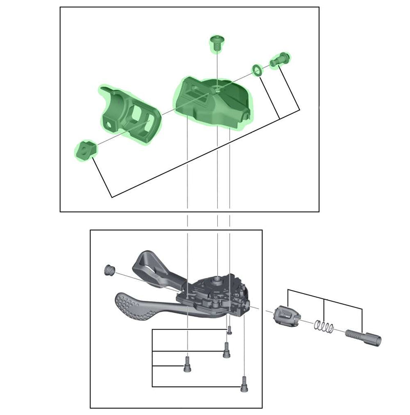 Load image into Gallery viewer, Shimano housing cover complete for sl-m8000-i i-spec ii left
