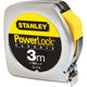 Stanley rolbandmaat powerlock classic meetlint (chroom, 3 meter, breedte 12,7mm)