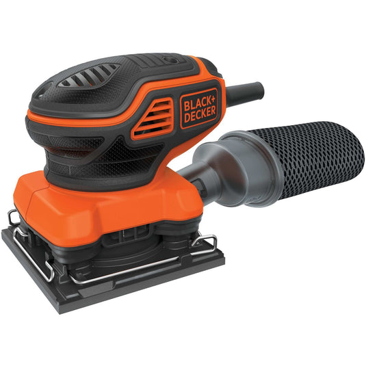 Black+decker 220w 1 4 vel schuurmachine met handpalmschakelaar ka450-qs vlakschuurmachine (oranje zwart)