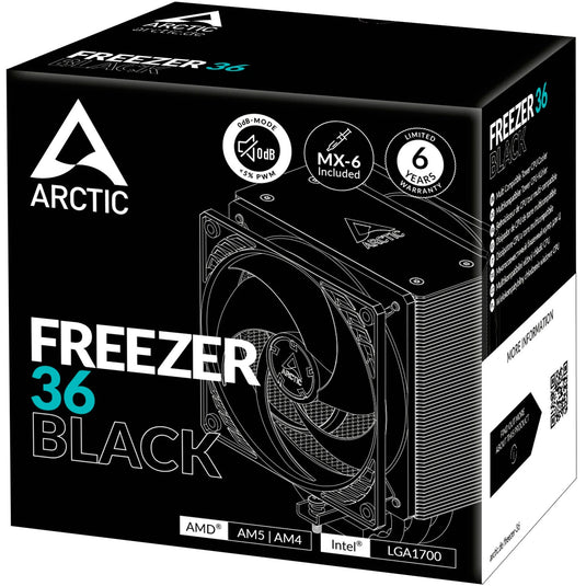 Arctic freezer 36 cpu-koeler (zwart, 4-pin pwm)
