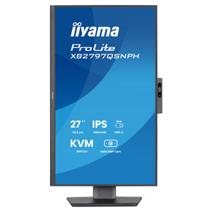 Iiyama prolite xb2797qsnph-b1 27 monitor (zwart, 1x displayport, 1x hdmi, 3x usb-c, 2x usb-a, 1x rj-45, webcam)