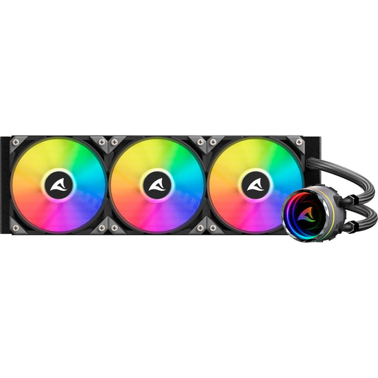 Sharkoon s90 rgb waterkoeling (zwart, 4-pins pwm fan-connector)