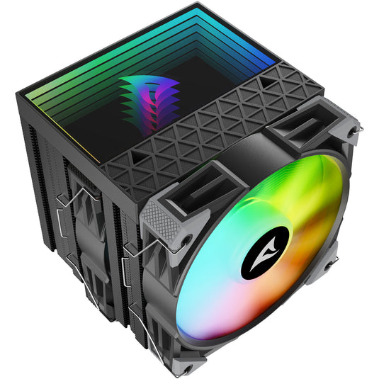 Sharkoon a60 rgb cpu-koeler (zwart, 4-pins pwm fan-connector)