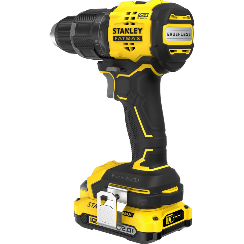 Load image into Gallery viewer, Stanley fatmax v20 18v schroefklopboormachine klopboorschroevendraaier (zwart geel, 2 accu's en oplader inbegrepen, met koffer)
