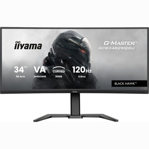 Iiyama g-master black hawk gcb3482wqsu-b1 34 curved ultrawide gaming monitor (zwart, 2x hdmi, displayport, 2x usb-a, usb-b, 2x usb-c, 120 hz)