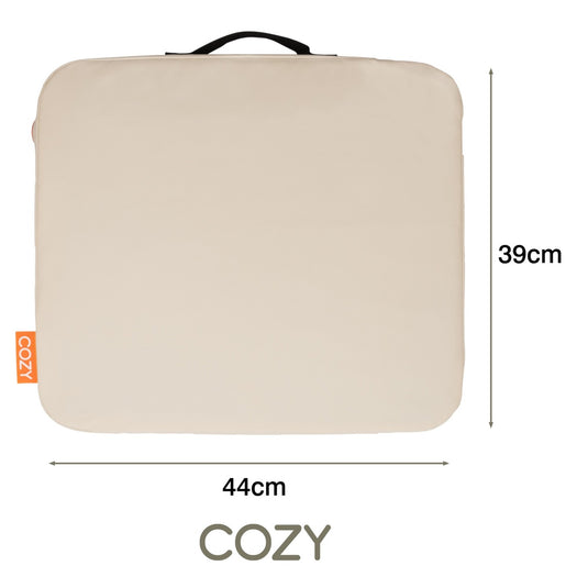 Cozy jord outdoor infrarood verwarmd draadloos zitkussen warmtekussen (lichtbeige, powerbank 10000 mah)