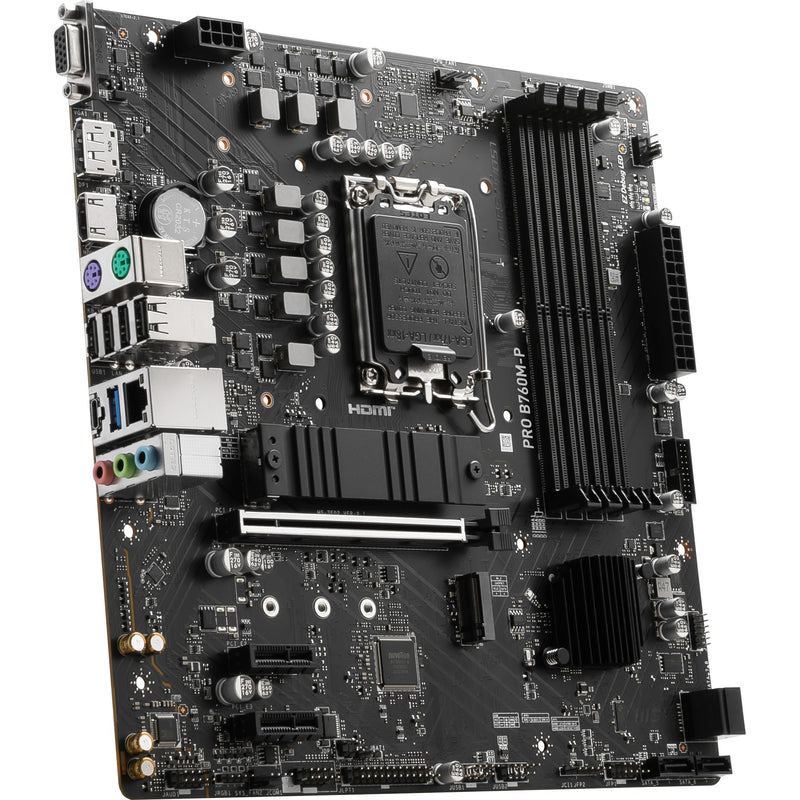 Load image into Gallery viewer, Msi pro b760m-p socket 1700 moederbord (zwart, raid, gb-lan, sound, µatx)
