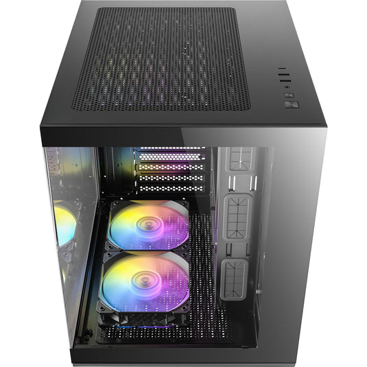 Antec cx60m argb mini tower behuizing (zwart | 3x usb-a | rgb | tempered glass)