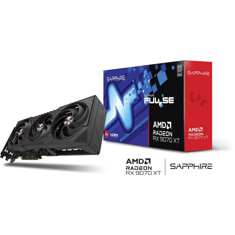 Load image into Gallery viewer, Sapphire radeon rx 9070 xt pulse grafische kaart (zwart, 2x displayport, 2x hdmi 2.1, rdna4)
