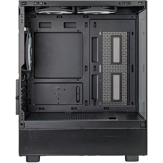 Silverstone lucid 04 mini tower behuizing (zwart | 2x usb-a | 1x usb-c | rgb | tempered glass)