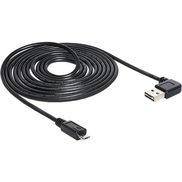 Load image into Gallery viewer, Delock usb 2.0 male left right > micro-b, 3m kabel (zwart, 83384)
