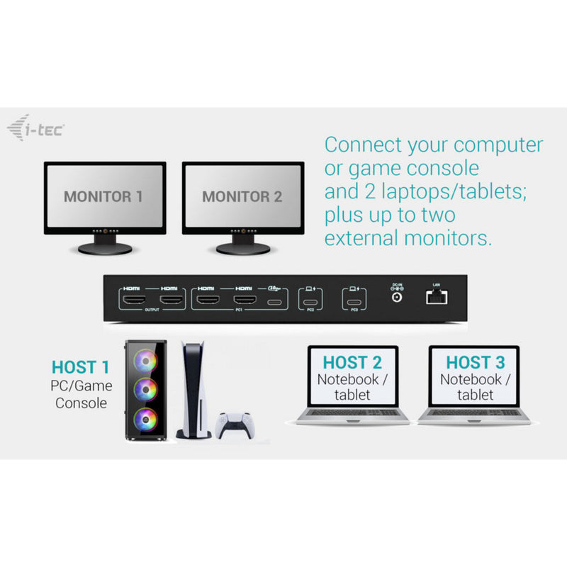 Chargez l'image dans la visionneuse de la galerie, I-tec usb-c kvm dock pro dockingstation (zwart)
