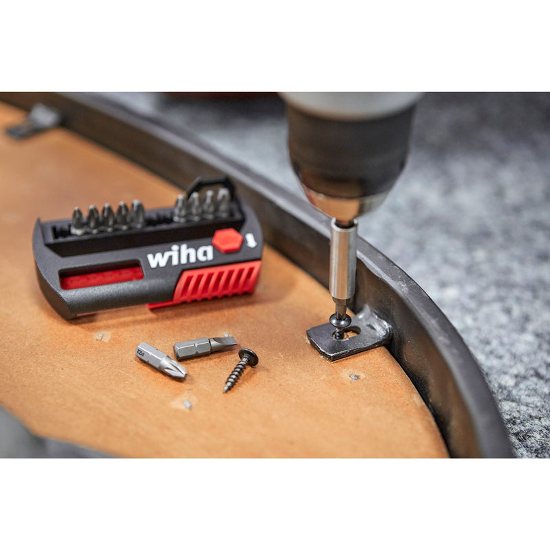 Load image into Gallery viewer, Wiha bitset flipselector standard 25 mm phillips, pozidriv, torx® 15-delig 1 4 c6,3 met riemclip in blister - 39060 - 39060a
